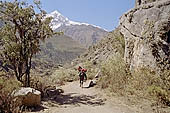 Inca Trail, Cusichaca Valley with the snow capped peak of Veronica in sight. 